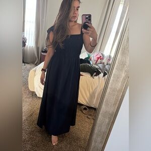 Women’s Black Square-Neck Maxi Dress